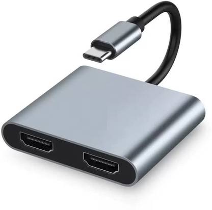 RuhZa Type C to Dual HDMI Adapter 2 in 1 USB 3.1 (USB C) to Dual HDMI Adapter USB Hub
