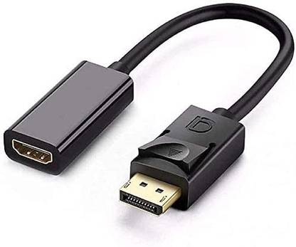 RuhZa Display Port to HDMI Converter DP to HDMI Cord, DP to HDMI Converter M to F For Laptop, Monitor, Desktop, Gaming Consoles HDMI Connector