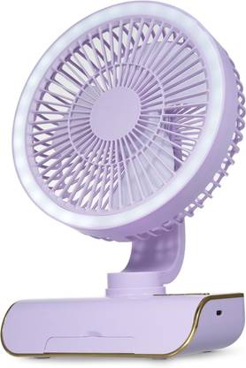 Tazomi Desk Fan,Oscillating fan with LED Light Table Fan,USB Fan,Quiet Personal 5 Speed Mini Portable Battery Operated USB Fan