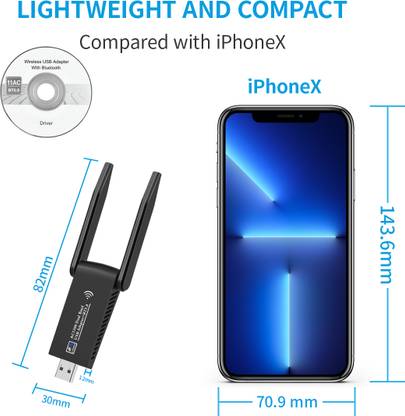 Verilux 5G USB WiFi Dongle for PC, AC1300Mbps USB3.0 WiFi Adapter, Dual Band 2.4GHz USB Adapter