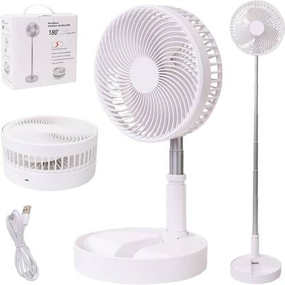 AADGEX Rechargeable Fan with 10 Hour Battery Life, Super Quiet Cordless Portable Desk Fan,Foldable Fan Pedestal Stand Floor Fan Adjustable Height USB Air Cooler