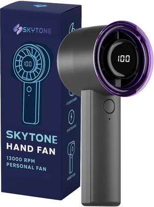 SKYTONE Mini Rechargeable Hand Fan 13000 RPM 5 Speed Mini Rechargeable fan with display Portable Hand Fan USB Fan