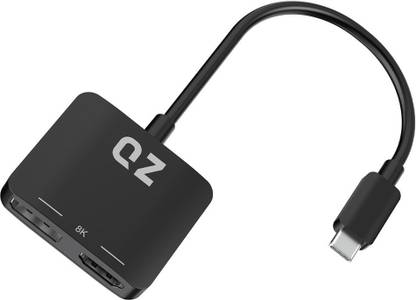 QZ [8K, Dual Display] USB-C Hub with Dual Display 2 in 1 HDMI and DisplayPort QZHB62 USB Hub