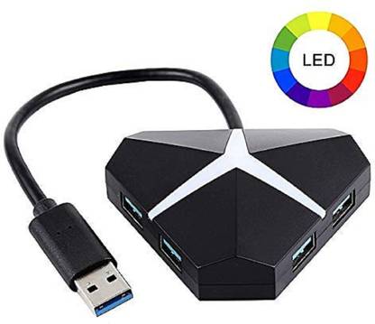 BhalTech Breathing Lights 5GBPS USB 3.0 4 Port USB HUB Lights Breathing 5GBPS USB 3.0 4 Port USB HUB HIGH Speed Portable 3.0 USB HUB USB Hub