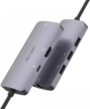 eller santé USB Hub Type C multiport 3.0 High Speed Adapter connector (5GBPS) data transfer 4K HDMI, Type C PD, Ethernet for Macbook, iPad, Laptop, and Other Type C Devices USB Hub