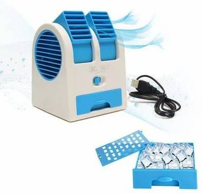 Rudra Tech Mini Fan & Portable Dual Bladeless Small Air Conditioner Water Air Cooler Dual Bladeless Water USB Air Cooler