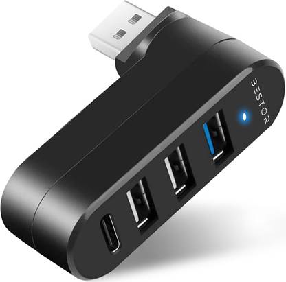 Bestor USB 3.0 Hub 4-Port USB 3.0 Hub 90°/180°[Degree Rotatable],with 3 USB Ports & 1 USB C Port HDMI Connector, USB Charger, USB Hub