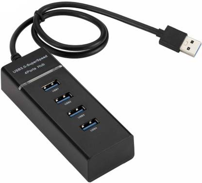 Wanzhow High Quality Multiport Slim USB Hub, 4 Port 3.0 USB HUB Adapter Cable with 5Gbps Speed with led indicator for Laptop, PC Computers USB Hub