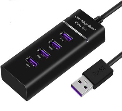 BUFONA Multiport Extension Charging Switch Board USB Hub Cable Adapter LED Indicator USB Extension 4 Ports 3.0 Hub SuperSpeed with Switches Multiport Charger Socket USB Hub, Expansion Card, Laptop Accessory, USB Cable, USB Charger, USB Flash Drive