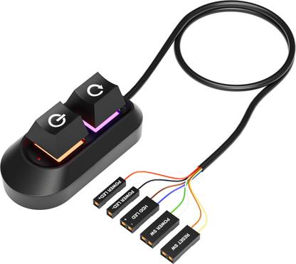ZITRONIX LED Desktop Power Button 2 in 1 Power Button Restart Button On/Off PC Power Combo Set