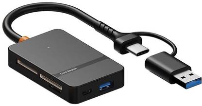 DooBuy USB Type C + USB 3.0 8 in 1 Multi-Ports Card Reader Support MS CF TF/SD DHC SDXC for Laptop Mobile Phone Camera USB Hub