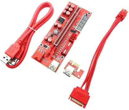 All mobile solution PCI Riser Card V014 Pro,PCIE Riser Card Express SATA to 6Pin Power Cable USB 3.0 Cable for for BTC Bitcoin Mining / Antminer Miner.(PCI-0272) Expansion Card
