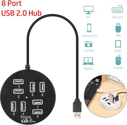 RETRACK Round Shape Multi-Port Adapter and Data Transmission Charge Faster and Easier for Phone, USB Flash Disk, Tablet, Other USB Devices USB Hub