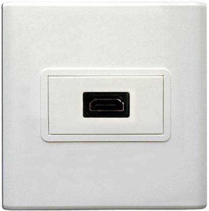 RuhZa HDMI Face Plate HDMI Multimedia Modular Wall Socket Face Plate Socket Plug Jack Cable or Adapter for Home/Office (Single HDMI) HDMI Connector