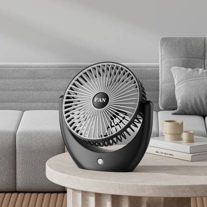 Solisca Mini USB Charging Desktop Fan Multi-Angle Air Delivery Three Speeds Quiet Table Mini Portable 3 Speed mode Build-in Battery Rechargeable-cooling blade USB Fan