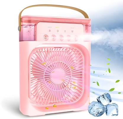 MKS HyperOn Portable Mini Cooler/AC for Home, Shop, Travlling USB Fan Compact Design | Easy to use with Multi Lightings Desk Fan/Cooler USB Air Cooler USB Air Cooler
