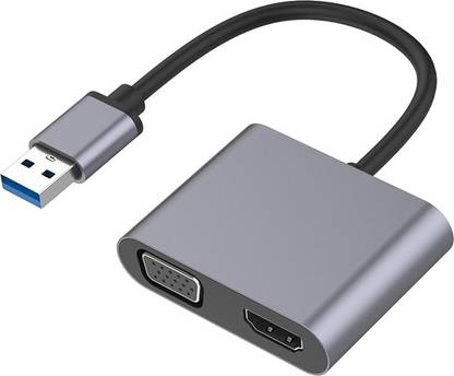 LipiWorld USB 2.0 to HDMI VGA with Audio Adapter USB 2.0 to HDMI VGA Sync Output 1080p SuperSpeed USB 2.0 Converter Support HDMI VGA with Audio HDMI Connector