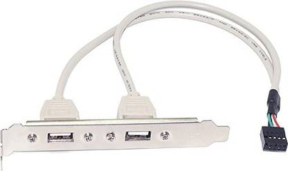 ULTRABYTES USB 2.0 BACK PANEL FOR DESKTOP COMPUTER 2 PORT Header Port Slot Plate Adapter USB 2.0 Motherboard to IDC 9 Pin Motherboard USB Hub