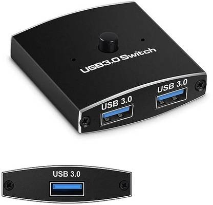 RuhZa USB Switch,KVM Switch, Bi-Directional USB Switcher, 2 Port USB Sharing Switch for 2 Computers Share Keyboard Mouse Scanner Printer (2 in 1 Out / 1 in 2 Out) USB Hub
