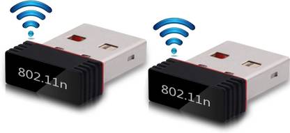 Red Champion For PC, Desktop,Nano Size WiFi Dongle Compatible with Windows, Mac OS & Linux Wi-Fi Receiver 950 Mbps Wireless Network USB Adapter 2.4GHz, 802.11b Pack of -2 USB LAN Card, Laptop Accessory