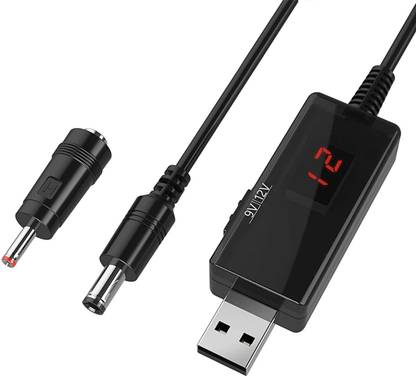 Verilux Micro USB Cable 2 m USB to DC Power Cable Boost Converter USB to 9V, 5V to 12V Step Up Converter