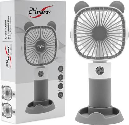 24 ENERGY Supreme Air Pocket-Sized Rechargeable USB Hand Fan - Grey USB Fan
