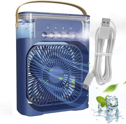 KRITAM Multi Fancy Personal Foldable Portable Desk Table Cooling Portable Double Room/Personal Air Cooler USB Fan, USB Air Cooler, Rechargeable Fan, USB Air Freshener, Led Light, Laptop Accessory