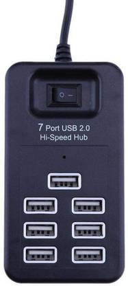 meshiv mantra 7 Port USB 2.0 Hub with ON/Off Switch Extension Super Speed for PC Laptop 7-Port HUB Splitter USB 2.0 Adapter Cable P-1602 USB Hub USB Hub