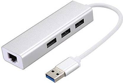 RuhZa RJ45 Adapter, USB Hub + Type-C to 3 Port Gigabit Ethernet LAN Network+ 3 USB Ports Converter for MacBook/Pro/iMac/ChromeBook/Pixel Type-C Devices USB Hub