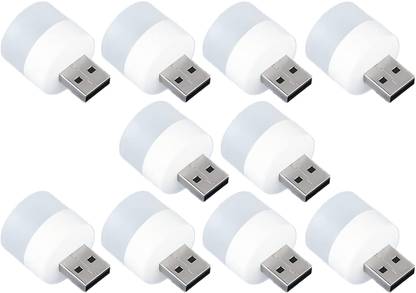Alchiko Mini LED Night Natural White USB Light Bulb for Indoor & Outdoor Mini USB Light (Pack of 10) Led Light