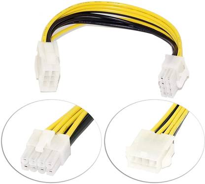 VOOCME 8 Pin CPU Male to Female Power Extension Cable 12V, 8 Pin Male to 8 Pin Female Molex IDE Express Power Extension Cable Adapter Laptop Accessory