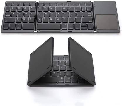 VOOCME Foldable Bluetooth Keyboard, Wireless Bluetooth Keyboard with Touchpad Compatible with iOS, Windows, Android Smartphones, Tablets, Laptops and more Laptop Accessory