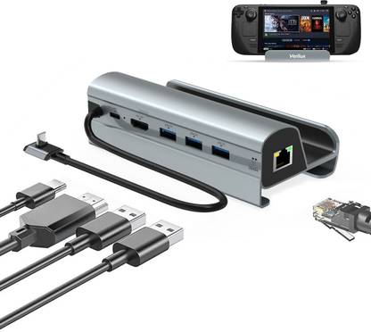 Verilux Docking Station Compatible with Steam Deck, 6-in-1 Steam Deck Dock with Docking Station Compatible with Steam Deck, 6-in-1 Steam Deck Dock with Card Reader