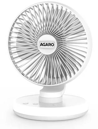 AGARO Alpha Desktop Fan with Light, 4 Inches, 4 Speeds, Oscillating Table Fan, 34051 USB फैन