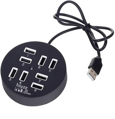 coolcold USB Hub Extension 8 Port for laptop, Multi usb 2.0 board, Powered Multiple usb Splitter for PC Mobile Macbook, Multiport usb adapter for desktop Tablet Ipad keyboard mouse Pendrive 8 Port USB Hub