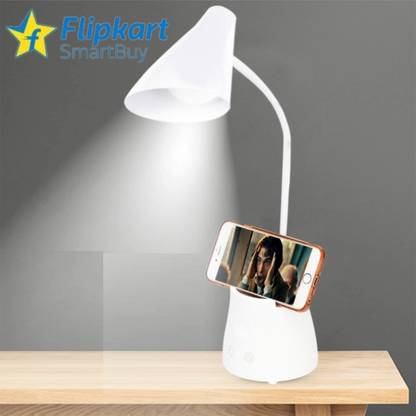 Flipkart SmartBuy Rechargeable LED Table Lamp |3 Grade Dimming with Night Light | Adjustable Desk Lamp for Study |Mobile Holder |with Pen Stand Led Light