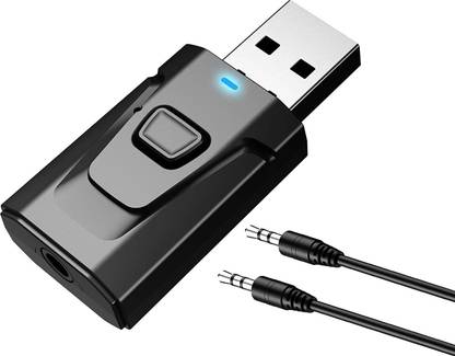 STRIFF Bluetooth Car Adapter Bluetooth 5.0 Car Adapter Mini Transmitter/Receiver, Aux Jack, Hands-Free USB Hub