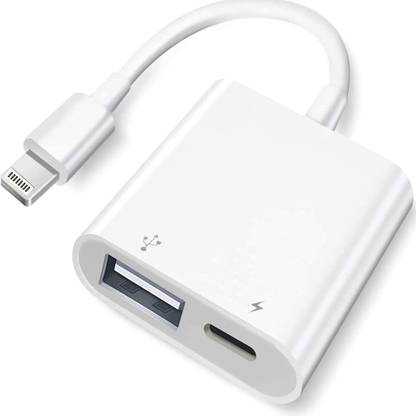 Jihaan Lightning to USB Camera Adapter with Charging Port, Portable USB 3.0 Female OTG USB to Adapter USB Charger