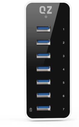 QZ Active Powered USB 3.1 Hub 7 Port USB Hub with 12V 3A 36W Power Adapter, USB 3.1 HB08 USB Hub