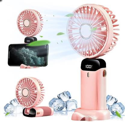 Sasimo Pink Mini Handheld Fan, Portable Fan USB Rechargeable, Small Pocket Fan Cooling Mini Portable Hand Fan 3 Speed mode Build-in Battery Rechargeable-Fan USB Fan