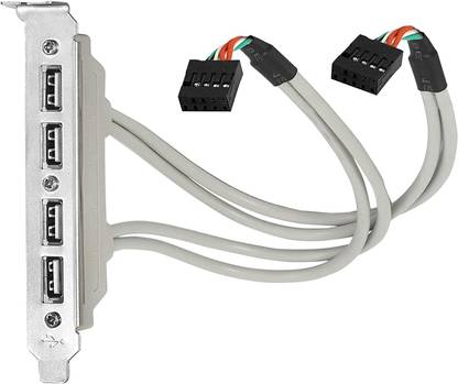 Paruht 4 Ports USB 2.0 to Motherboard 9pin Adapter Panel Back PCI Rear Panel Bracket Connector for MTHB Wire Connector
