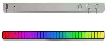 BSVR Led RGB Bar Light 32 Bit RGB Music Sound Control For Cars Led Light 135 Smart Sensor Light