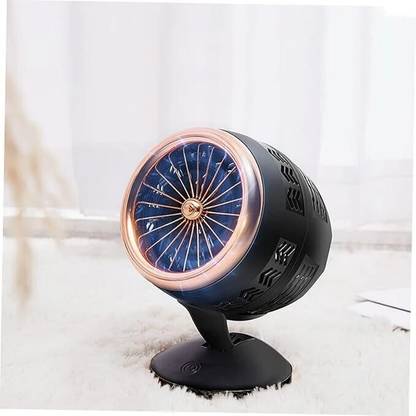 Solisca Home Office Desk Fan Low-noise 2 Speeds Conditioning Cooling Fan Dual-Blade Turbine Meter USB Fan