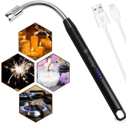 Hiwaga USB Rechargeable Lighter for Candle Gas Stove 360 Degree Flexible Handheld Long Neck Electric Gas Lighter Cigarette Lighter