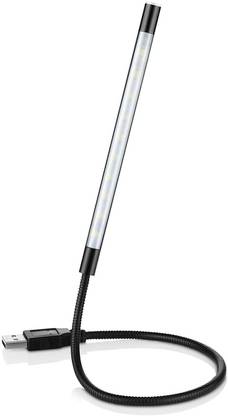 LipiWorld 10 LED USB Light Reading Lamp Mini Portable Flexible Stick Dimmable LED Lamp 5V White USB Light for Power Bank Laptop Notebook Computer PC (Black) Led Light
