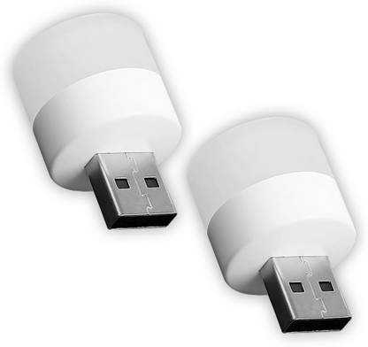 VCR USB LED Bulb Mini Light - Pack of 02 - Small LED White Light USB Bulb Ideal for Indoor and Outdoor Use, 1W, LED USB Power Source Led Light