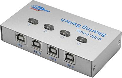 VOOCME Splitter,USB Printer Sharing Switch4 Ports,4 PCs Share 1 USB Device, High Speed Sharing Switcher Printer Scanner External USB Hub