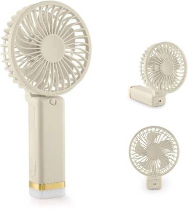 PLERIZA (RECHARGEABLE PORTABLE USB FAN) With Mobile Stand, 1200mAh Battery 3 Speed Modes | Travel, Makeup, Kitchen,Women’s Personal Pankhaa USB Fan