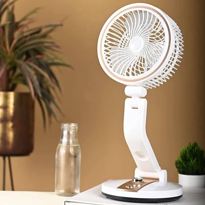SUPERSTUD USB Table Fan Folding Rechargeable with LED Night Light High Speed Desk Fan Table Fan with Rotatable Head USB Fan