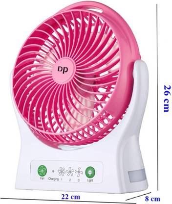 Dp 7605 (RECHARGEABLE PORTABLE USB FAN) 4000mAh Rechargeable Battery USB Fan